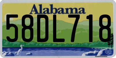 AL license plate 58DL718