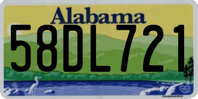 AL license plate 58DL721