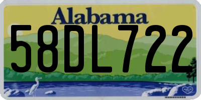 AL license plate 58DL722