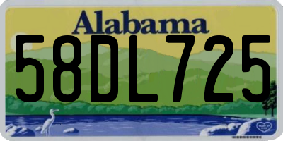 AL license plate 58DL725