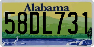 AL license plate 58DL731