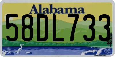 AL license plate 58DL733