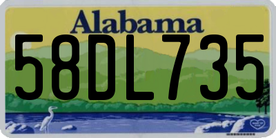AL license plate 58DL735