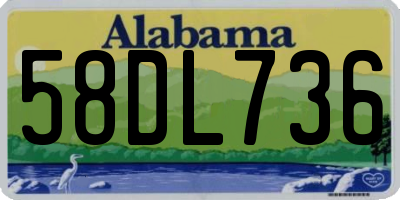 AL license plate 58DL736