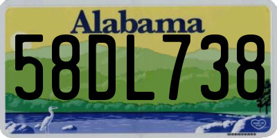 AL license plate 58DL738