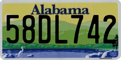 AL license plate 58DL742