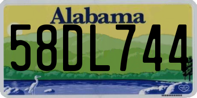 AL license plate 58DL744