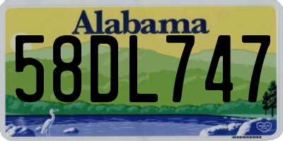 AL license plate 58DL747