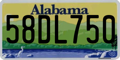 AL license plate 58DL750