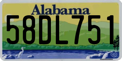 AL license plate 58DL751