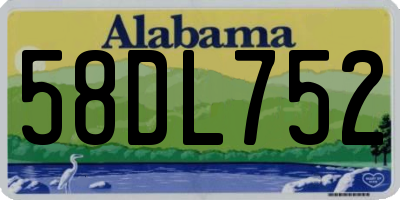 AL license plate 58DL752