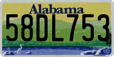 AL license plate 58DL753