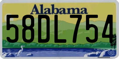 AL license plate 58DL754