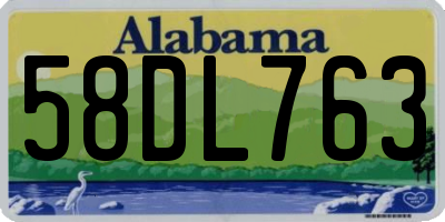 AL license plate 58DL763