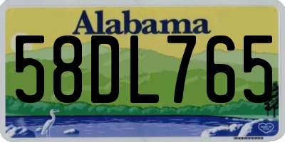 AL license plate 58DL765