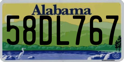 AL license plate 58DL767