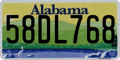 AL license plate 58DL768