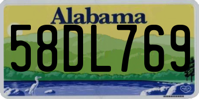 AL license plate 58DL769