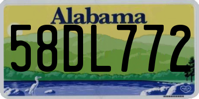 AL license plate 58DL772