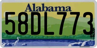 AL license plate 58DL773