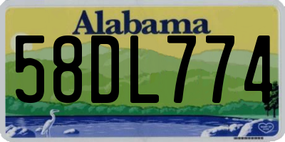 AL license plate 58DL774