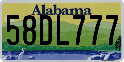 AL license plate 58DL777