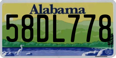 AL license plate 58DL778
