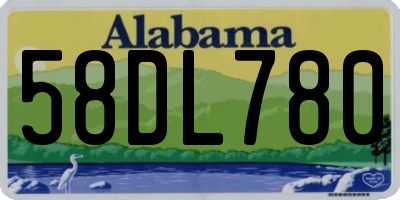 AL license plate 58DL780