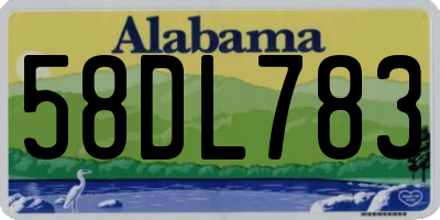 AL license plate 58DL783