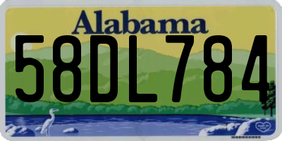 AL license plate 58DL784
