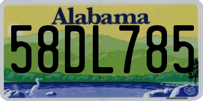 AL license plate 58DL785