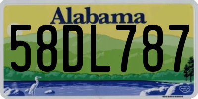 AL license plate 58DL787
