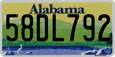 AL license plate 58DL792