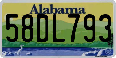 AL license plate 58DL793