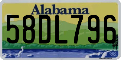 AL license plate 58DL796