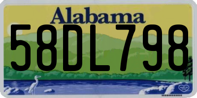 AL license plate 58DL798