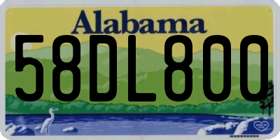AL license plate 58DL800
