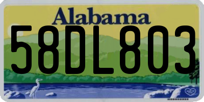 AL license plate 58DL803