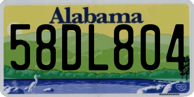 AL license plate 58DL804