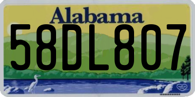 AL license plate 58DL807