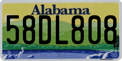 AL license plate 58DL808