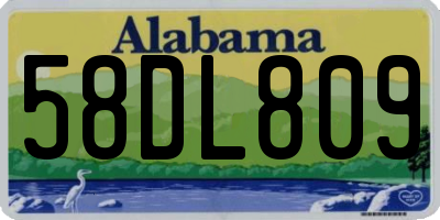 AL license plate 58DL809