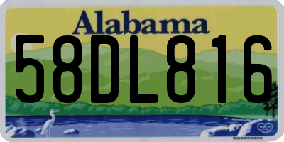 AL license plate 58DL816