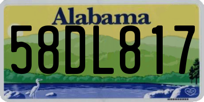 AL license plate 58DL817