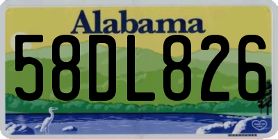 AL license plate 58DL826