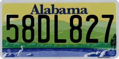 AL license plate 58DL827