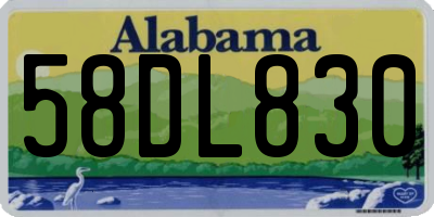 AL license plate 58DL830