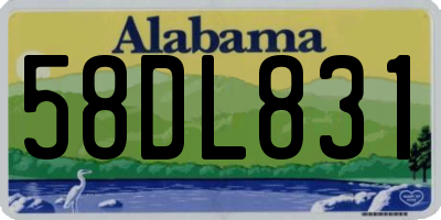 AL license plate 58DL831