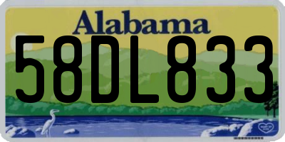 AL license plate 58DL833