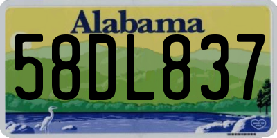 AL license plate 58DL837
